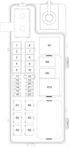 Chrysler PT Cruiser - fuse box diagram - engine compartment (gasoline)