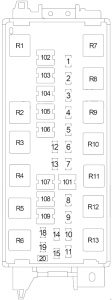 Dodge Caravan - fuse box diagram - engine compartment