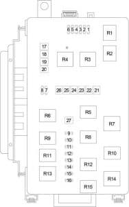 Dodge Charger - fuse box diagram - engine compartment