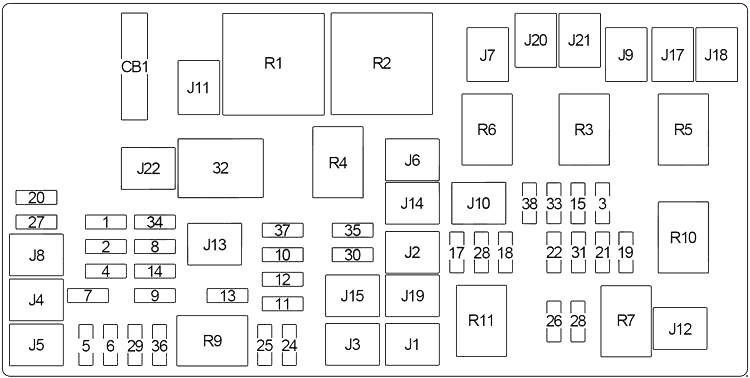 Dodge Ram 1500 (2011 - 2013) - fuse box diagram - Auto Genius