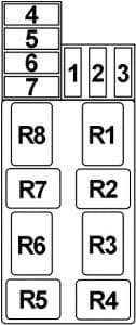 Dodge Conquest - 1983 - 1989 - fuse box diagram - engine compartment