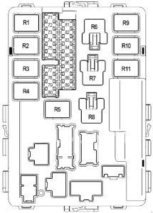 Infiniti FX35 - fuse box diagram - engine compartment fuse box no. 1