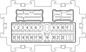 Infiniti FX35 - fuse box diagram - passenger compartment fuse box