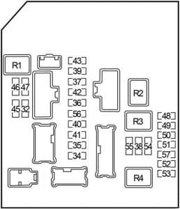 Infiniti QX 56 - fuse box diagram - engine compartment fuse box no. 1 (type 2)