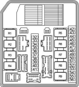 Infiniti QX 56 - fuse box diagram - engine compartment fuse box no. 1 (type 1)
