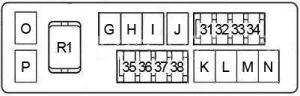 Infiniti M37 - fuse box diagram - engine compartment box no. 1