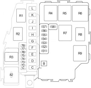 Infiniti M45 - fuse box diagram - engine compartment fuse box