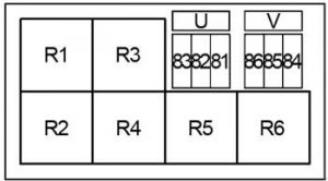 Infiniti QX80 - fuse box diagram - engine compartment relay box no. 2