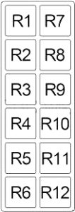 Infiniti G20 - fuse box diagram - engine compartment relay box