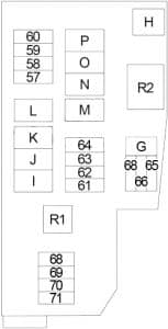 Infiniti JX35 - fuse box diagram - engine compartment fuse box no. 2