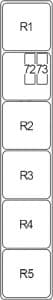 Infiniti JX35 - fuse box diagram - engine compartment relay box no. 1