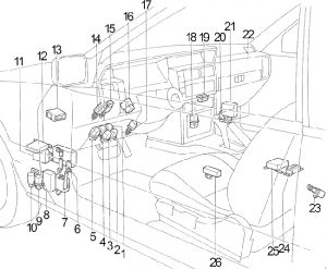 Infiniti M30 - fuse box diagram - passenger compartment