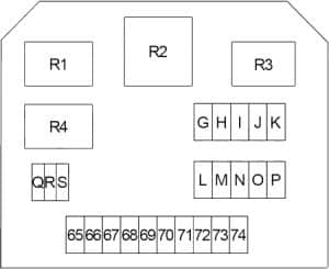 Infiniti Q50 - fuse box diagram - engine compartment fuse box no. 2