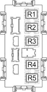 Infiniti Q50 - fuse box diagram - passenger compartment relay box
