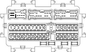 Infiniti QX60 - fuse box diagram - passenger compartment fuse box