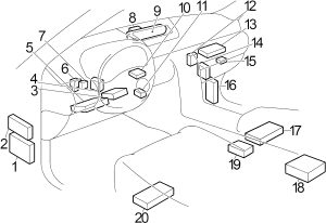 Infiniti G35 - fuse box diagram - passenger compartment