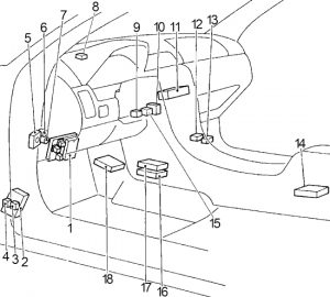 Infiniti I30 - fuse box diagram - passenger compartment