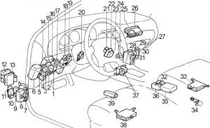 Infiniti Q45 - fuse box diagram - passenger compartment