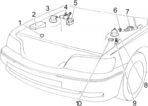 Infiniti Q45 - fuse box diagram - engine compartment