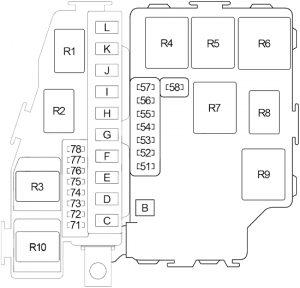 Infiniti Q45 - fuse box diagram - engine compartment fuse box