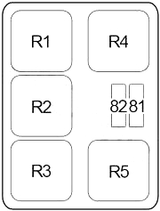 Infiniti Q45 - fuse box diagram - engine compartment relay box