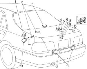 Infiniti Q45 - fuse box diagram - passenger compartment