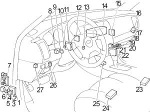 Infiniti Q45 - fuse box diagram - passenger compartment