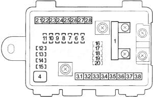 Acura MDX - fuse box diagram - engine compartment fuse box no. 2