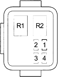 Acura MDX - fuse box diagram - engine compartment relay box (2010 - 2012)