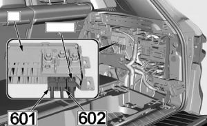 BMW X5 - fuse box diagram - power distribution box (luggage compartment)