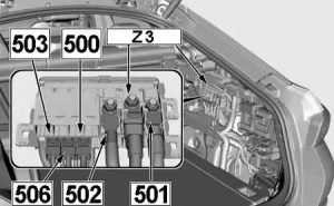 BMW X6 - fuse box diagram - power distribution box (luggage compartment)