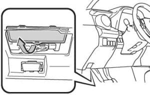 Toyota RAV4 (XA40) - fuse box diagram - passenger compartment fuse box (LHD)