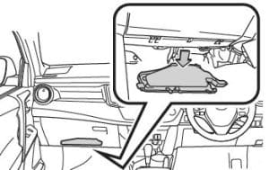 Toyota RAV4 (XA40) - fuse box diagram - passenger compartment fuse box (RHD)