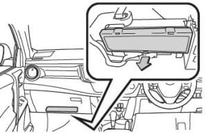 Toyota RAV4 (XA40) - fuse box diagram - passenger compartment fuse box (RHD)