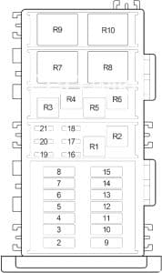 Jeep Wrangler TJ - fuse box diagram - engine compartment