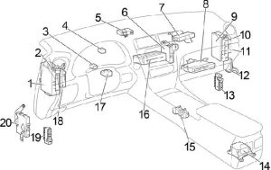 Lexus IS 220d - fuse box diagram - passenger compartment LHD