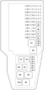 Lexus LS 460 - fuse box diagram - engine compartment fuse box no. 2