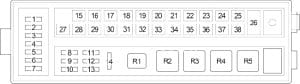 Lexus GS 300 - fuse box diagram - engine compartment fuse box no. 2 (LHD)