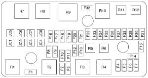 Cadillac DeVille - fuse box - diagram engine compartment