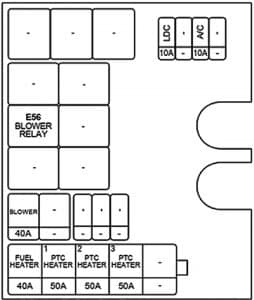 Genesis G80 - fuse box diagram (US version) - engine compartment (box no. 2)