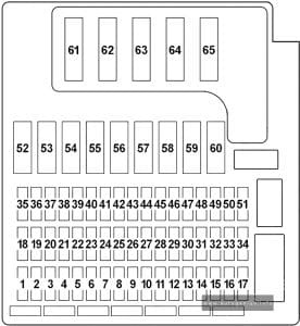 BMW Z4 (E85/E86; 2002 - 2008) - fuse and relay box diagram - engine compartment fuse box