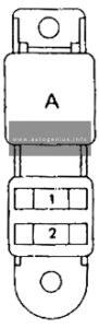 Volkswagen Taro (7A; 1990 - 1997) - fuses and relay box diagram - passenger compartment (relay block)