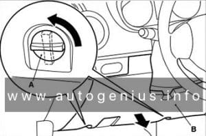 Mitsubishi Colt (Z30; 2009 - 2012) - fuses and relay box location - passenger compartment