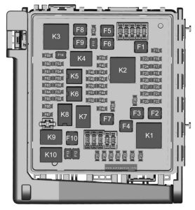 Buick Enclave (II; 2022 - 2024) - fuse and relay box diagram - engine compartment