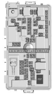 Buick Enclave (II; 2025) - fuse and relay box diagram - engine compartment